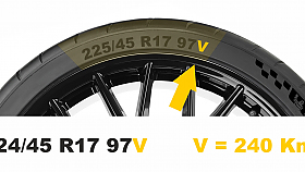 psmeno V zna e pneumatika je konstruovna do rychlosti a 240km/h